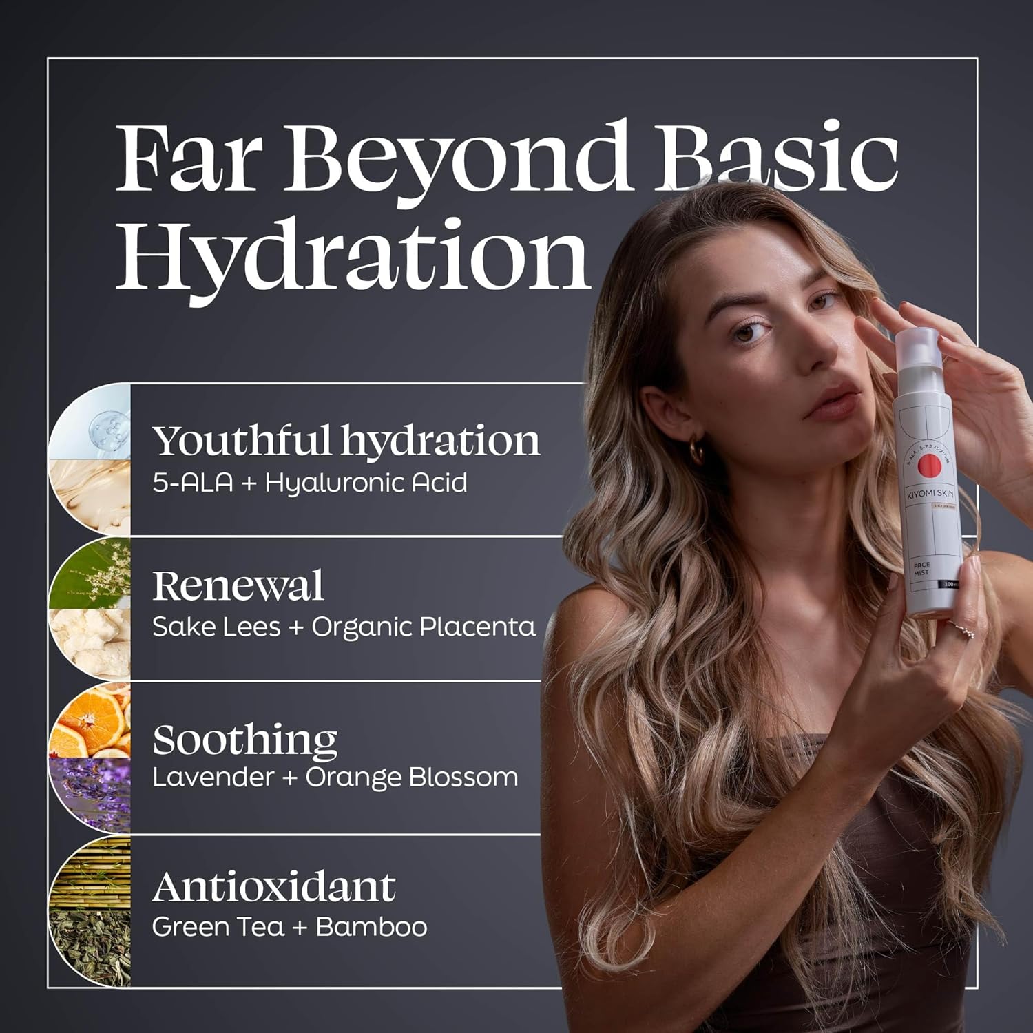 Face Mist Moisturizer - Calming Facial Moisturizing Spray with 5-ALA, Hyaluronic Acid, Green Tea, Lavender - Fast-Absorbing Hydrating Antioxidant Spray for All Skin Types - 3.3 Fl Oz - Image 2