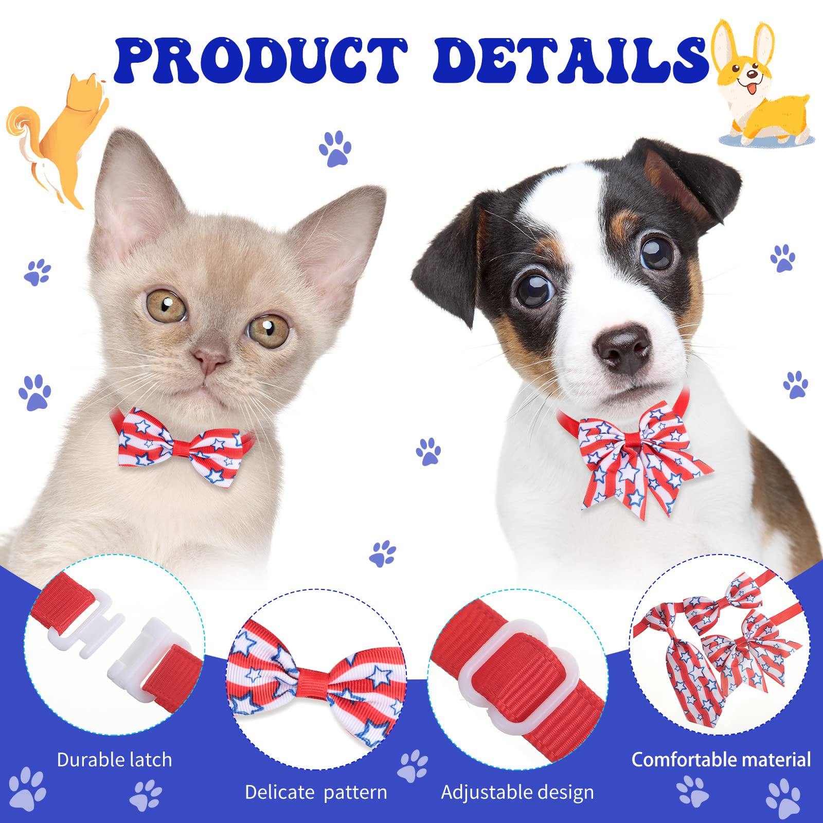 patriotic dog bow tie