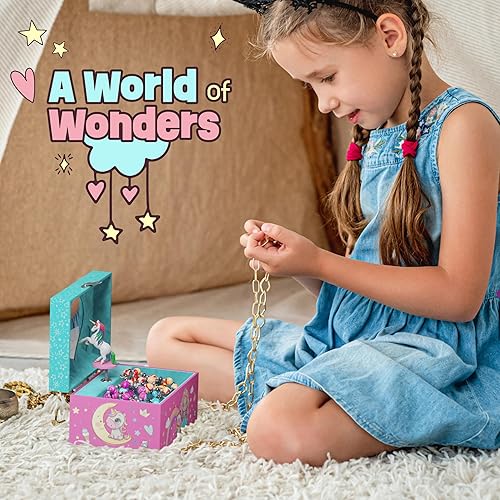 Miniatura 2 de Pretty Me Joyero musical de unicornio para niños, regalos de unicornio para niñas pequeñas, niños pequeños, de 3 a 8 años, el mejor regalo de