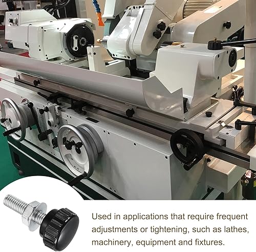 Miniatura 169 de uxcell Juego de 4 perillas moleteadas, tornillos de pulgar con tuercas y arandelas, rosca macho métrica M6 x 1.378 in, cabeza de plástico de 0.984