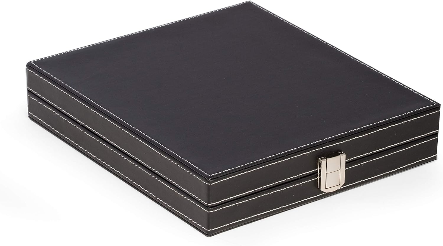 Bey-Berk Chase Black Leatherette 5-in-1 Game Set, Chess, Backgammon, Cribbage, Dominos, Poker Dice and Playing Cards in Case