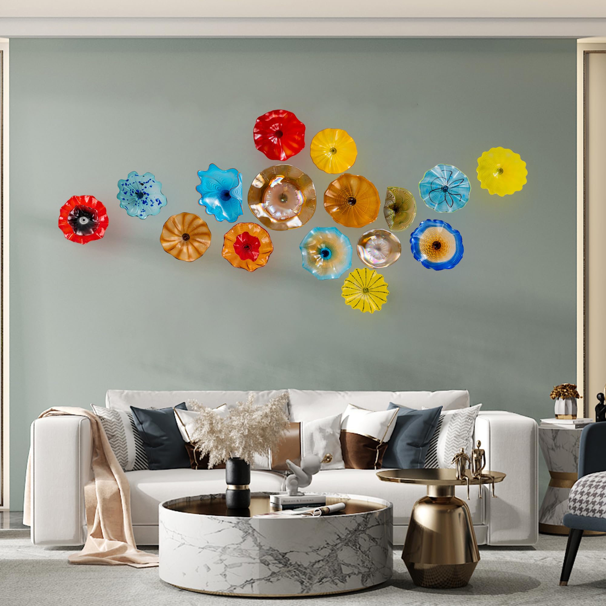 Hand Blown Glass Wall Decor Golden Glow Handblown Glass Vase