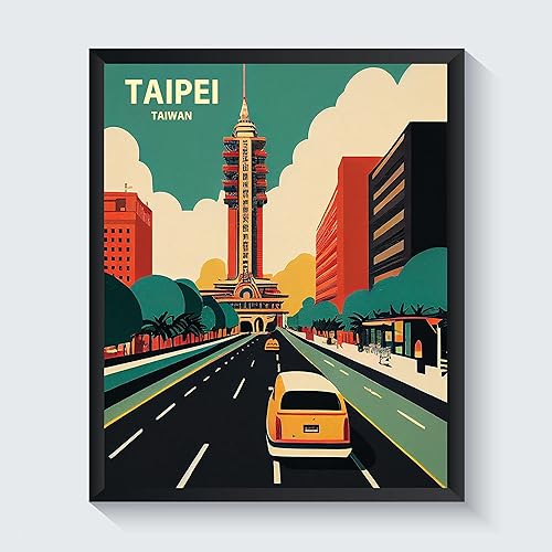 Vista 20 de Póster de impresión artística retro de la ciudad de Tokio, arte de pared de Japón, póster de sala de estar, decoración de pared, paisaje urbano