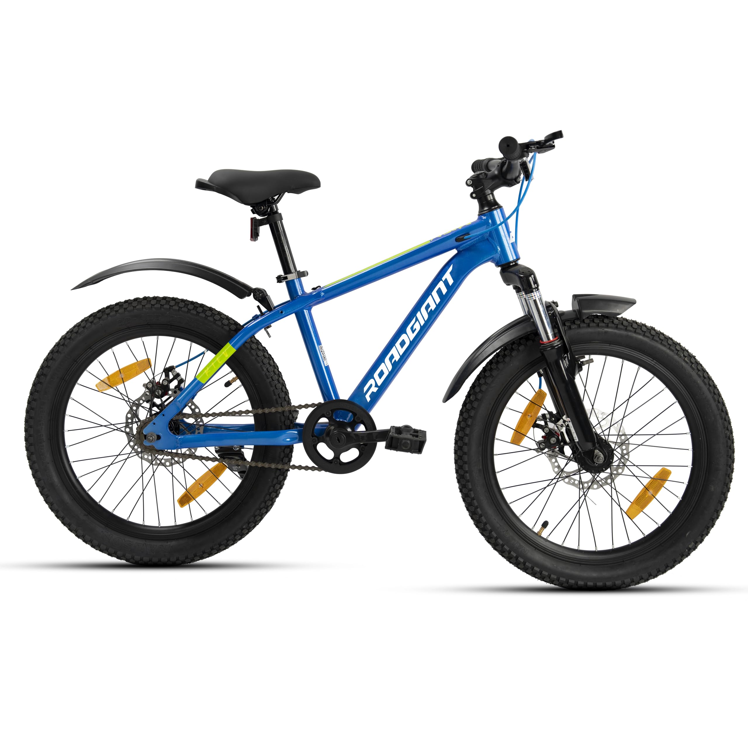 ROADGIANT Kiev 20T Dual Disc Brake | MTB | Aluminum Frame Bicycle |Single Speed | Front Suspension | Unisex | Kids Cycle for All-Terrain Riding (Ocean Blue)-image-48