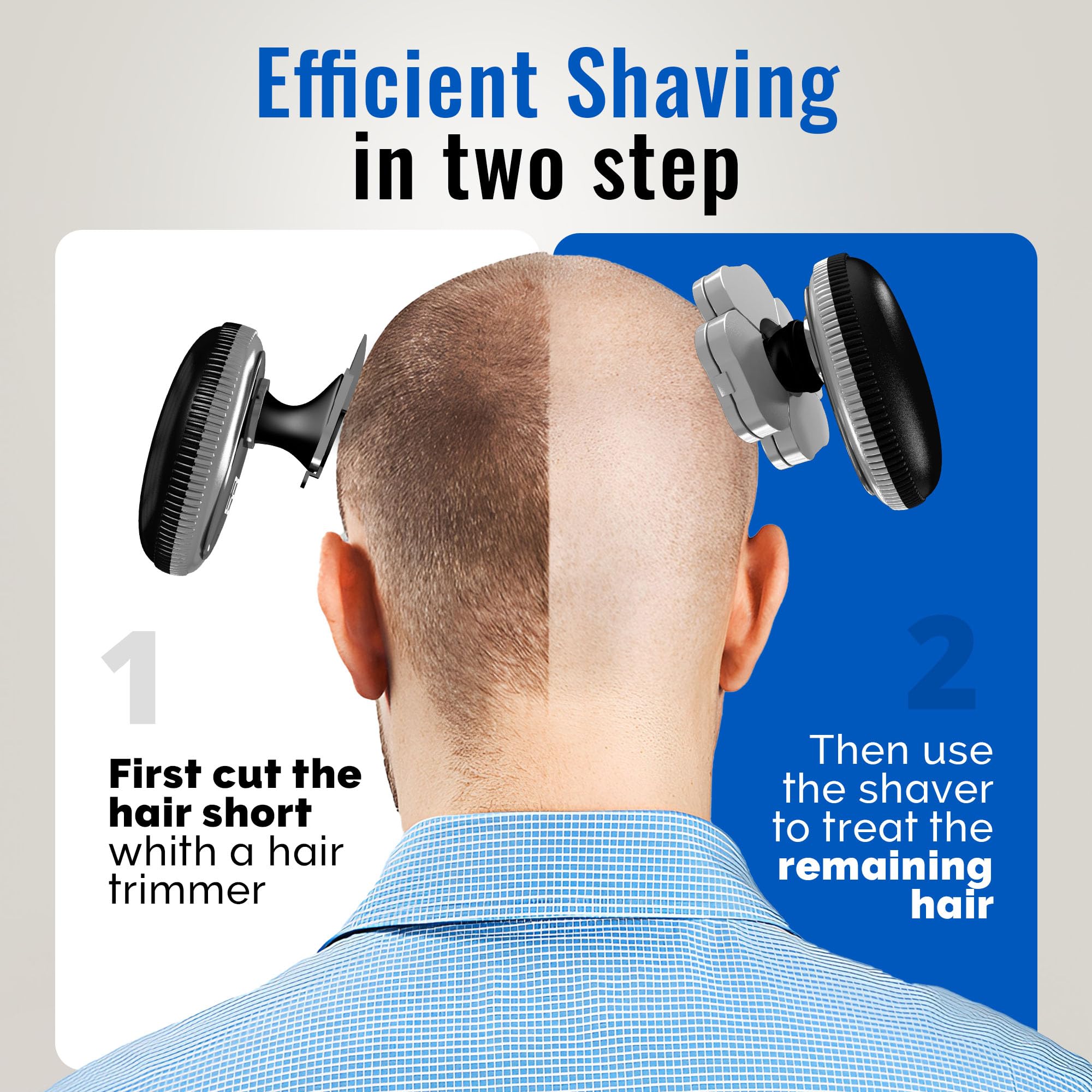 Head Shavers for Bald Men 6 in 1 - Head Shaver Kit Wet/Dry Multidirectional Floating of 9D Knife Rechargeable Head Bald Shavers for Men Wire USB + Manual