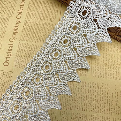 Miniatura 4 de 3.5 in de ancho con patrón de vela europea bordado inelástico con ribete de encaje, cubierta de cortina para mantel de cortina, ropa y accesorios (2