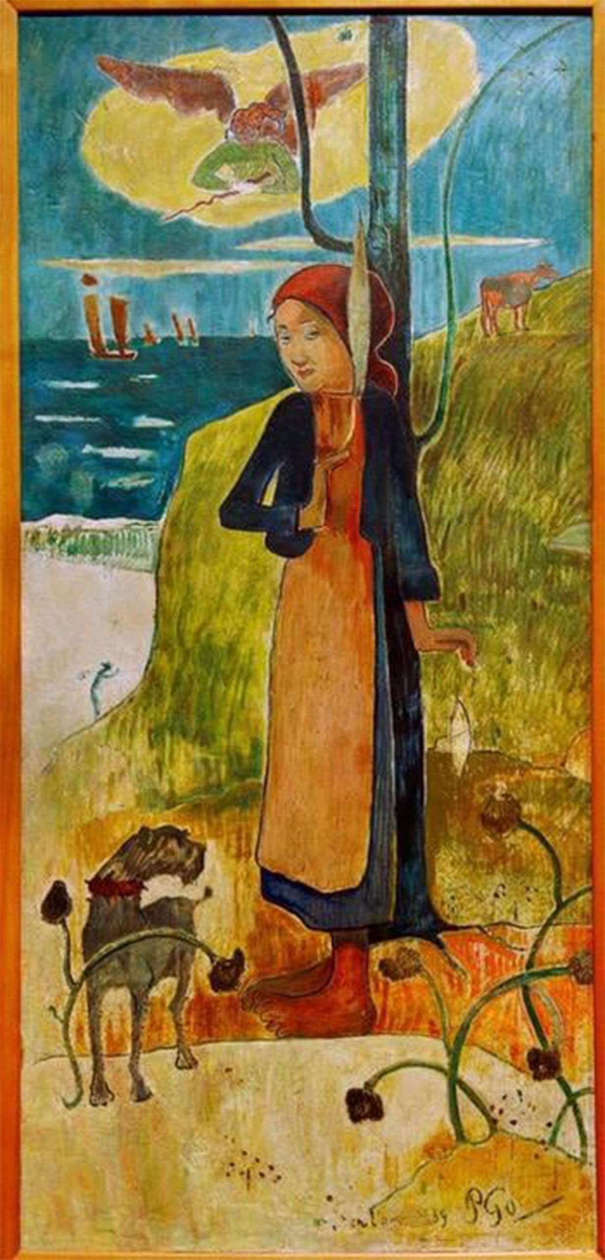 POSTERIIk Vintage Art Print Images Pictures Print Breton Girl Spinning by Paul Gauguin Modern Colour Posters for Office Home Decor 60x90cm