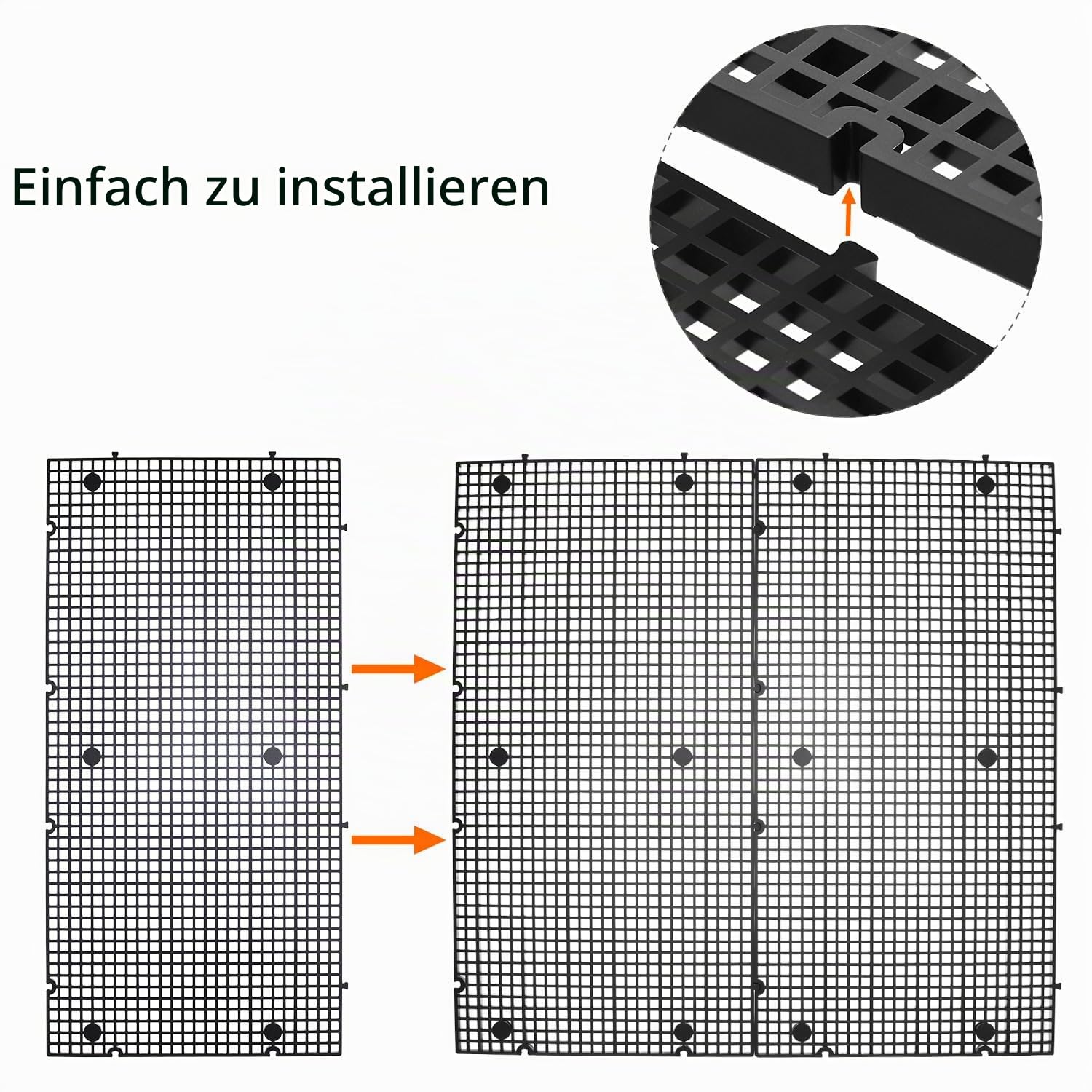 QWORK® 8 Stück15 x 30 cm Aquarium-Gitter aus Kunststoff mit 48 Halterungen für selbstgemachte Filterung und Aquascaping Haustier