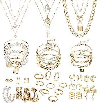 Parure Bijoux , Coffret Cadeau Pour Femme Mariage Collier + Boucle D'Oreille + Bague RMEGA