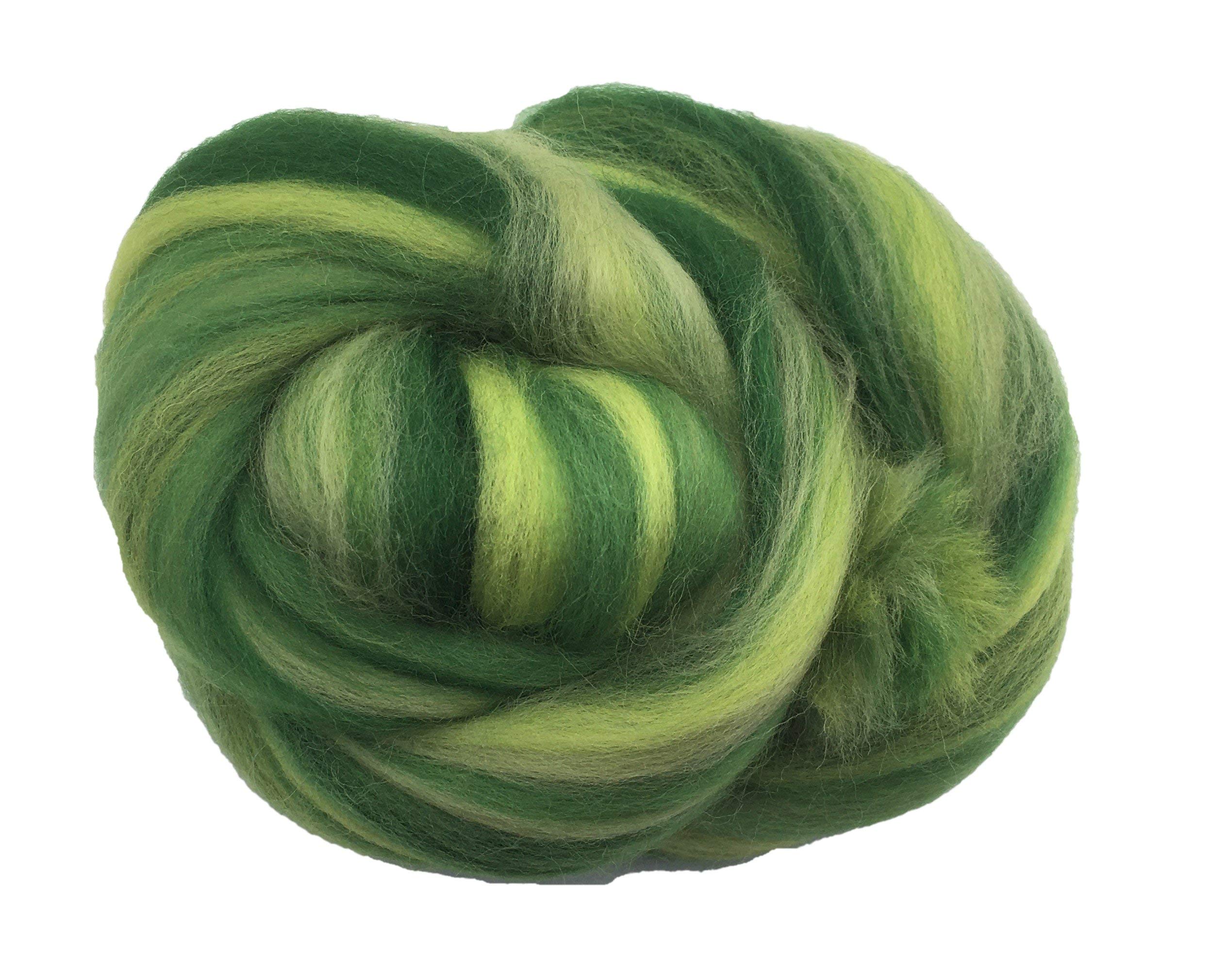 Molten Designs Green Merino Felting Wool - Sherwood Vein