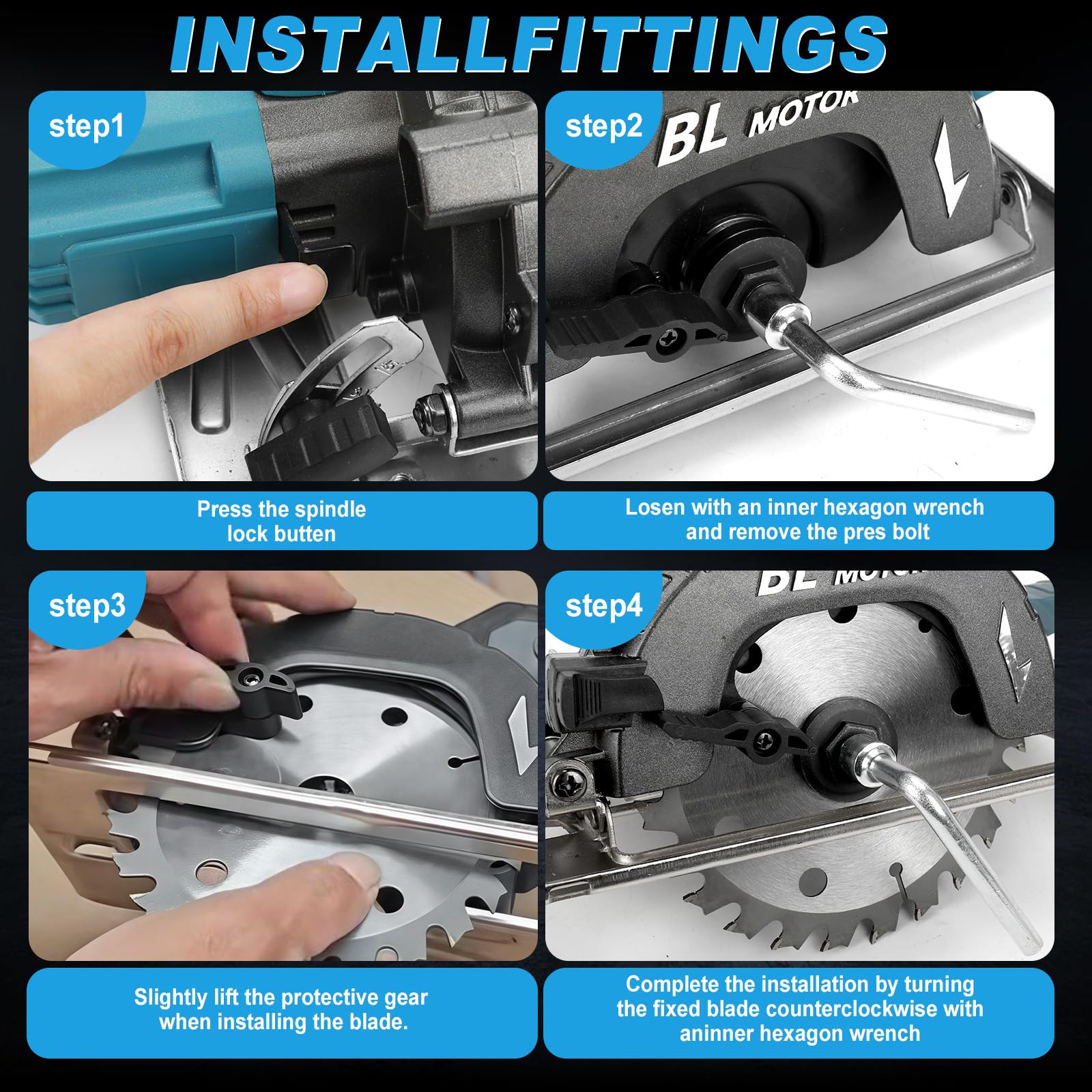 Scie circulaire sans fil 5,5" (140 mm) pour batterie Makita 18 V, sans balais, avec 2 lames de scie et affichage numérique, profondeur de coupe 51 mm, 0-45°, pour bois, plastique