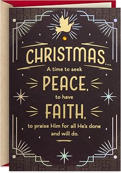 Hallmark Mahogany Religious Christmas Card with Envelope Peace and Faith