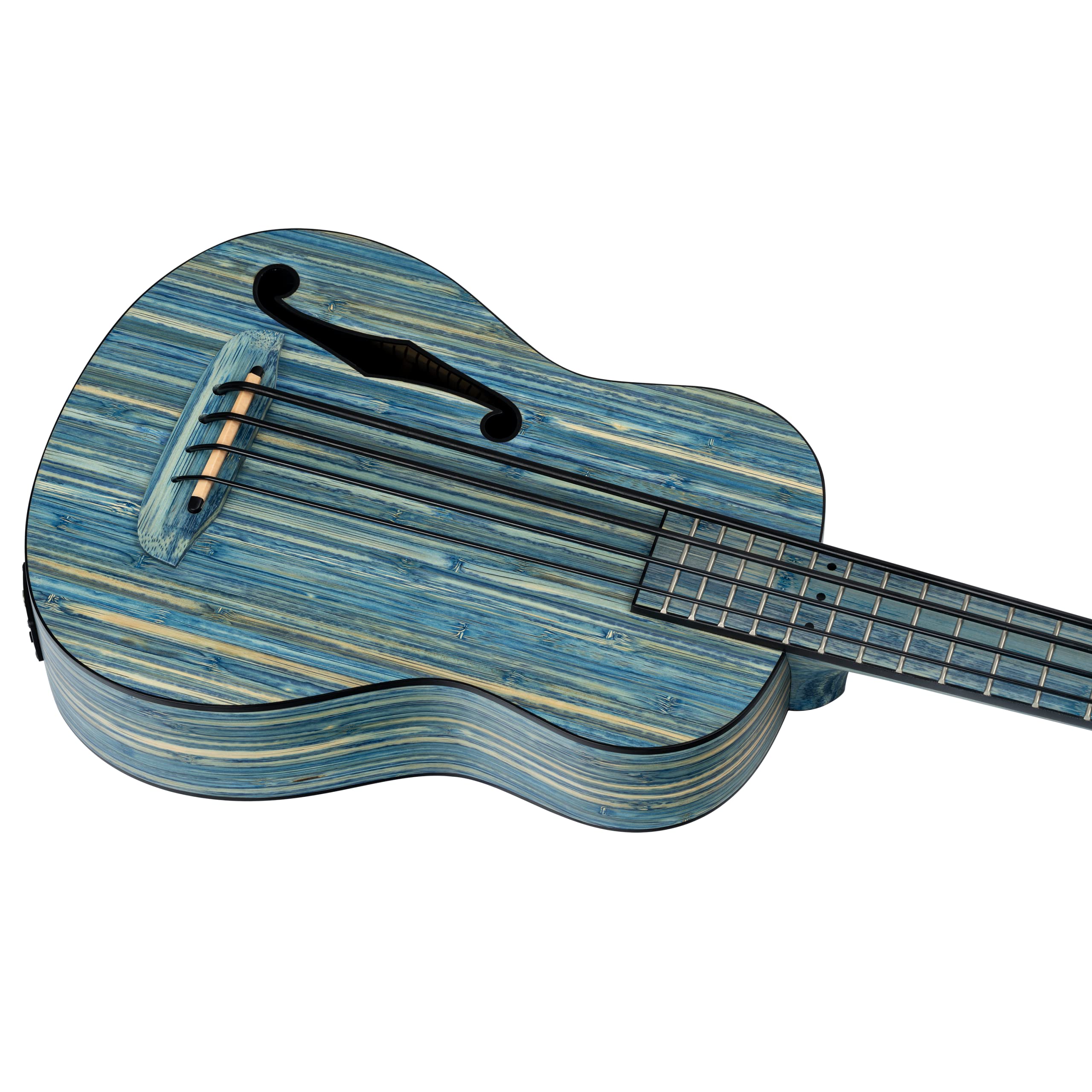 Ortega Guitars Travel Bass elettro-acustico - Bamboo Series - include Deluxe Gig Bag - bamboo/stone washed (RUSWB-UB)