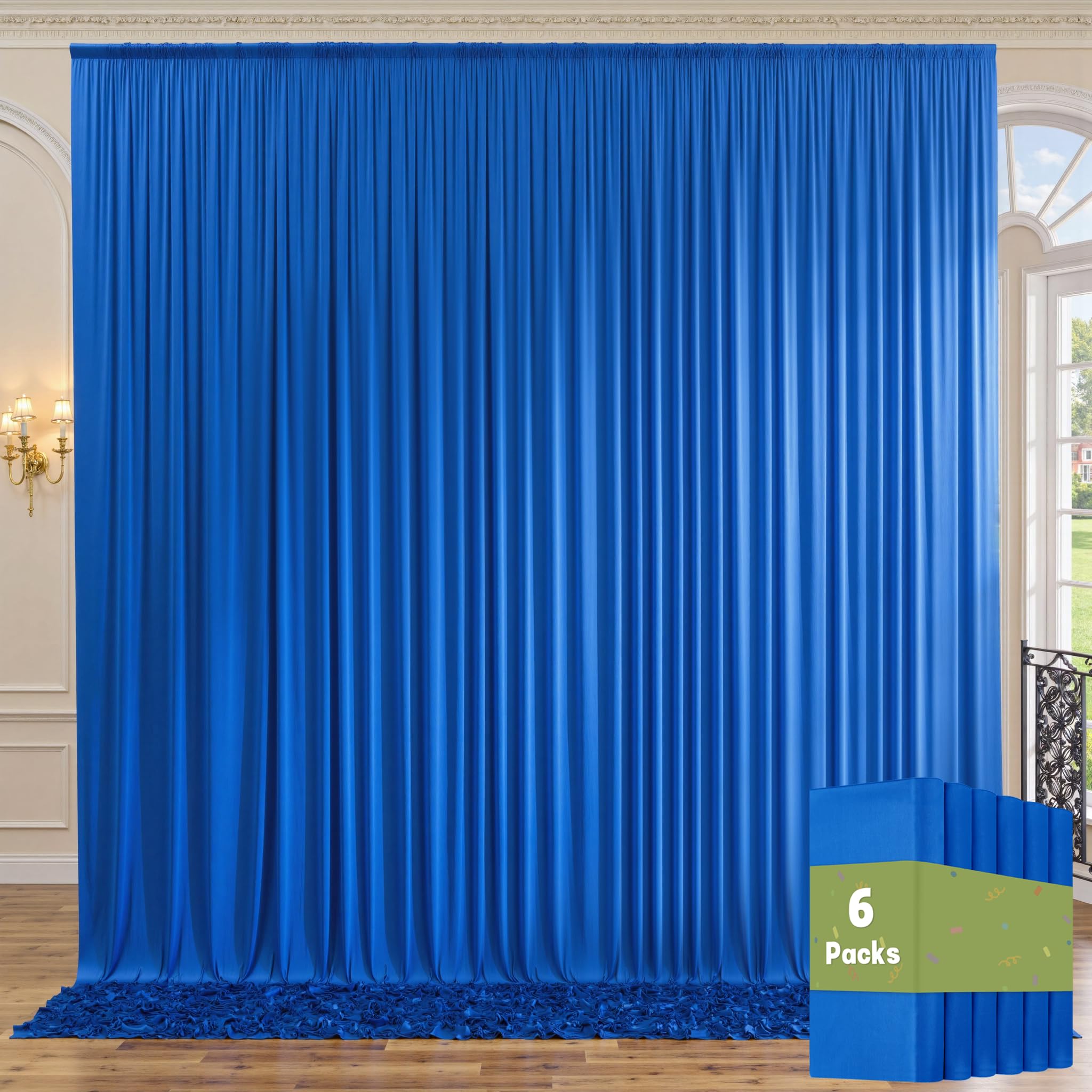 10ft x 10ft Wrinkle Free Black Backdrop Curtains for Parties, 2 Panels 5ftx10ft Polyester Photo Backdrop Drapes for Wedding Birthday Graduation Photography Background — view 61