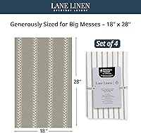 Vista 2 de LANE LINEN Juego de 4 paños de cocina de algodón para secar platos, 18 x 28 pulgadas, absorbentes, de secado rápido, color gris