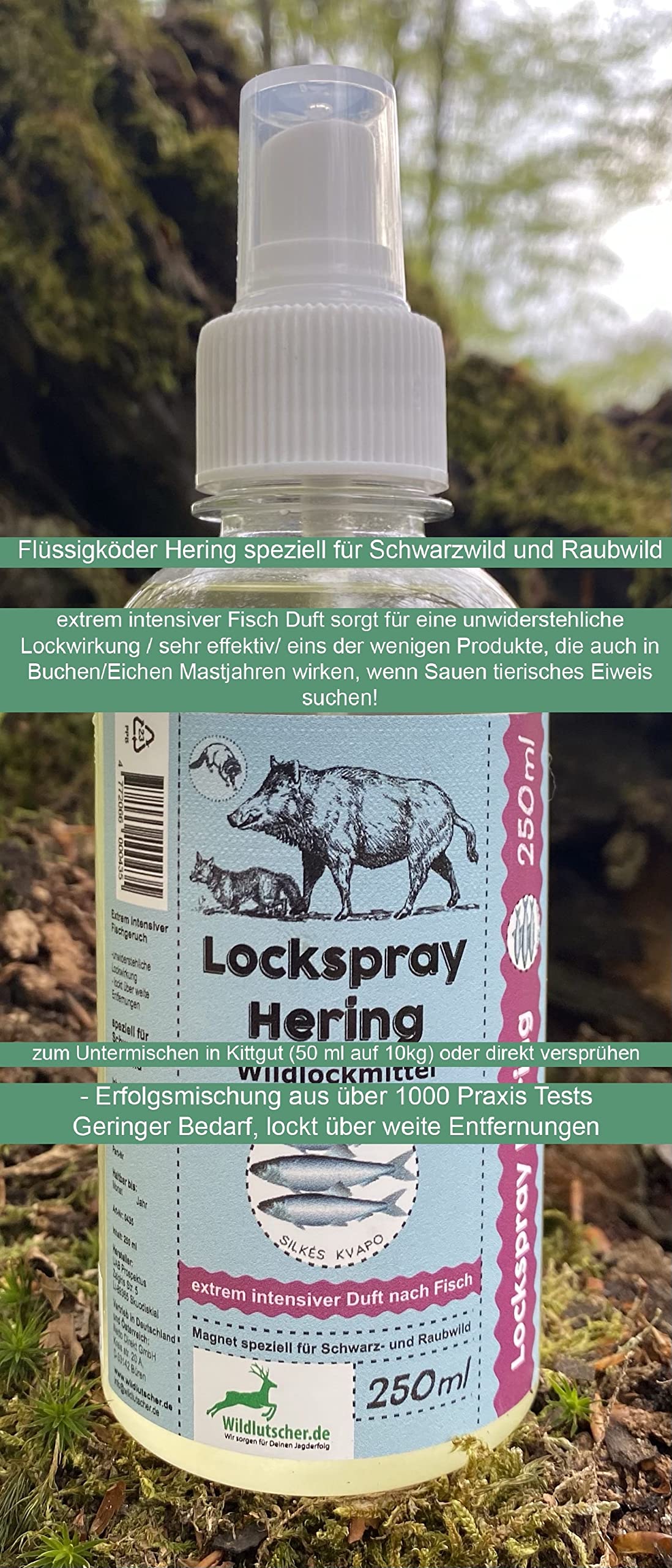 Wildlockmittel Probierpaket Köderspray 2 (4 Sorten Köderspray) (7,6 €/100ml)