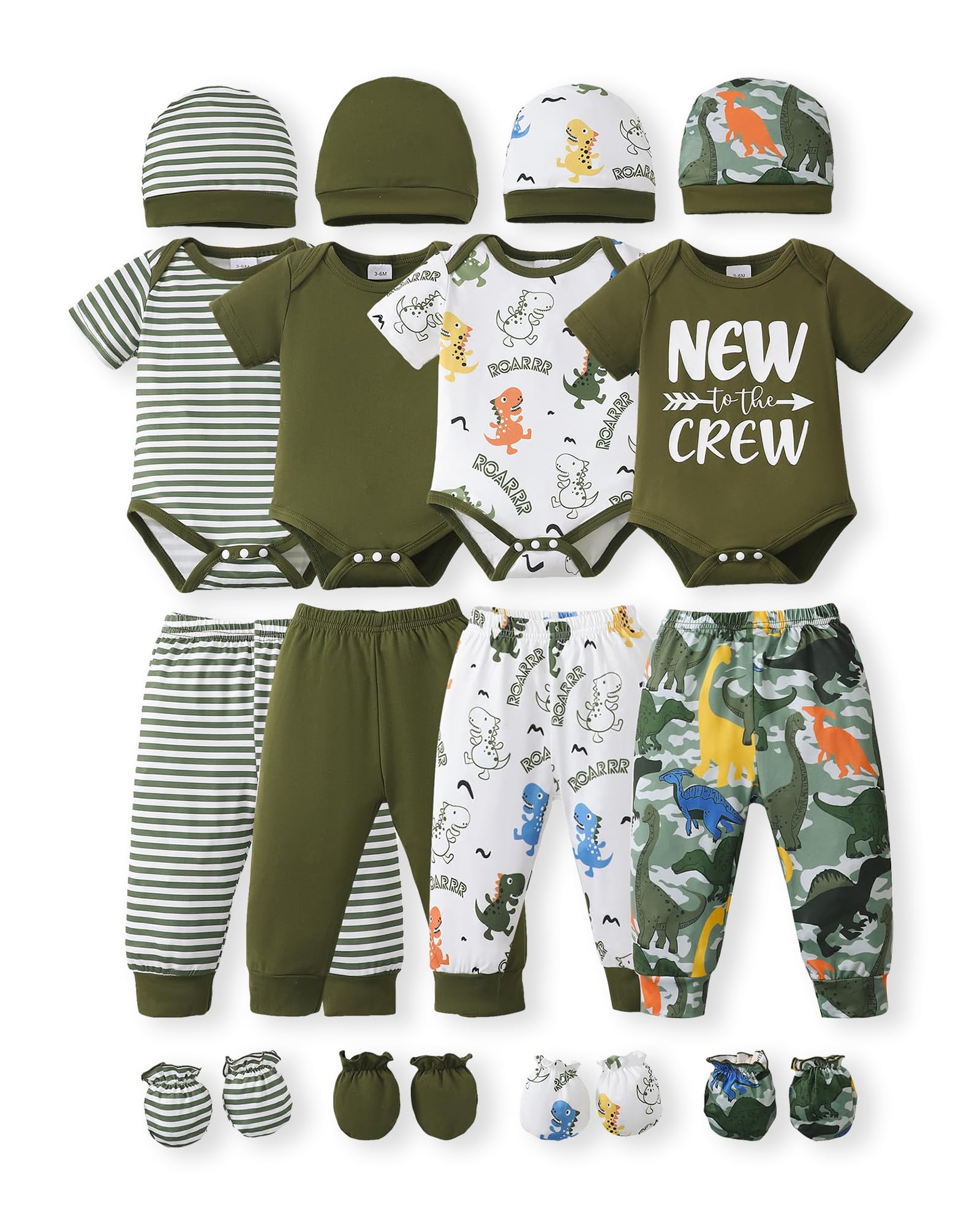 NZRVAWS Newborn Baby Boy Girl Clothes Unisex Preemie Infant Must Have Pants Set Outfits 0-18 Months 20 Pcs Essentials Gift