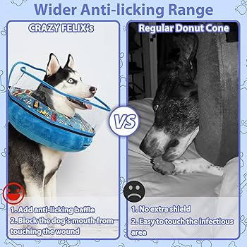 Tonqixope Inflatable Dog Cone Collar-Soft Protective Cone For Dogs After Surgery