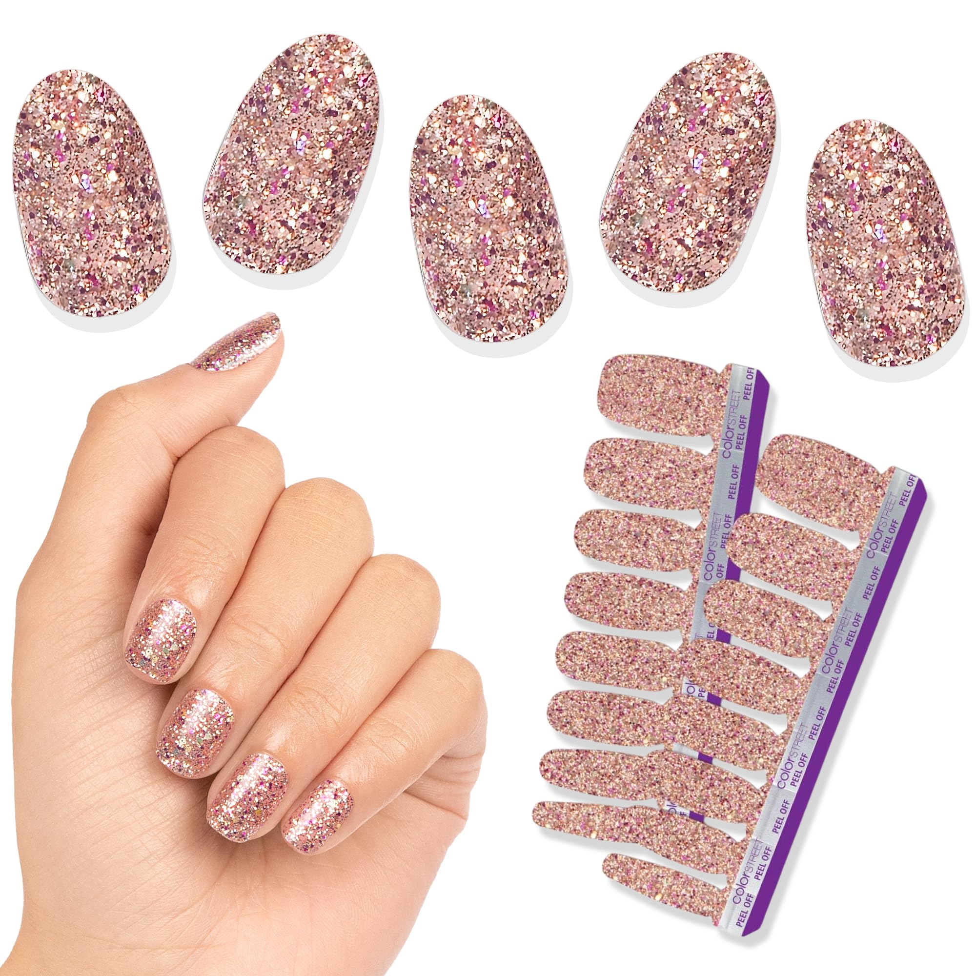 Amazon.com: Color Street Tokyo Lights Nail Strips - Glitter Finish