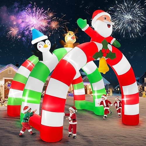Miniatura 9 de Kalolary Oso esponjoso de Navidad inflable con luz LED, 7 pies, decoración de interiores de Navidad, oso de Navidad, inflable, patio, para