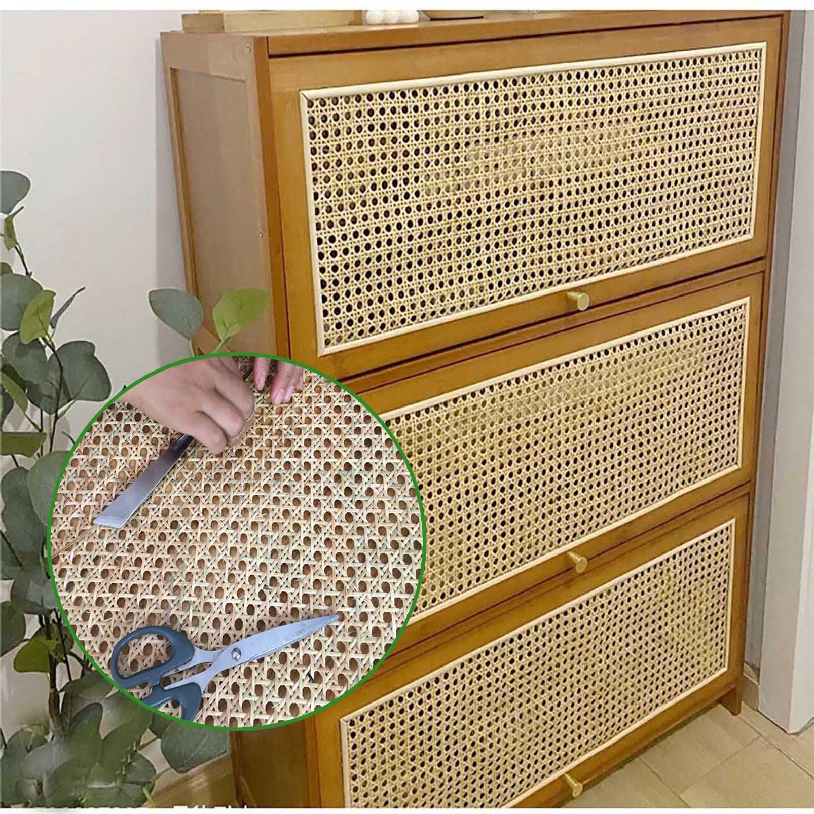 Rolka pleciona z naturalnego rattanu – 80 cm x 100 cm, nadaje się do projektów "zrób to sam" z futrem i rattanem, do majsterkowania i akcesoriów domowych – materiał przyjazny dla środowiska