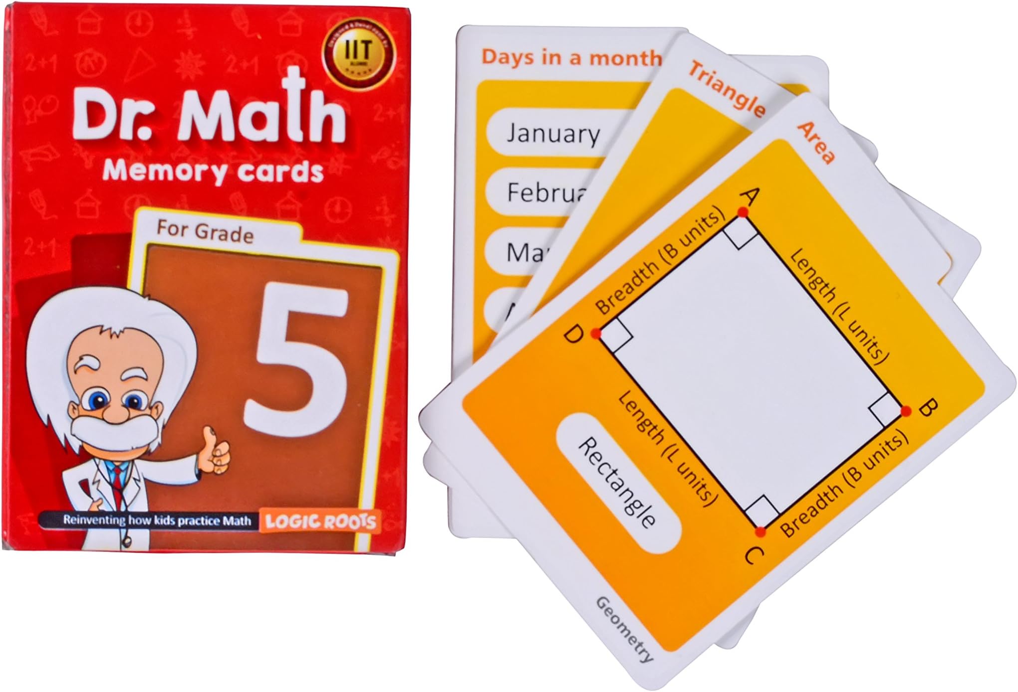Logic Roots Dr Math Grade 5 Flash Cards To Build Concept Clarity,Memory And Recall