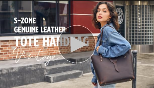 Amazon.com: S-ZONE Genuine Leather Tote Bag for Women with