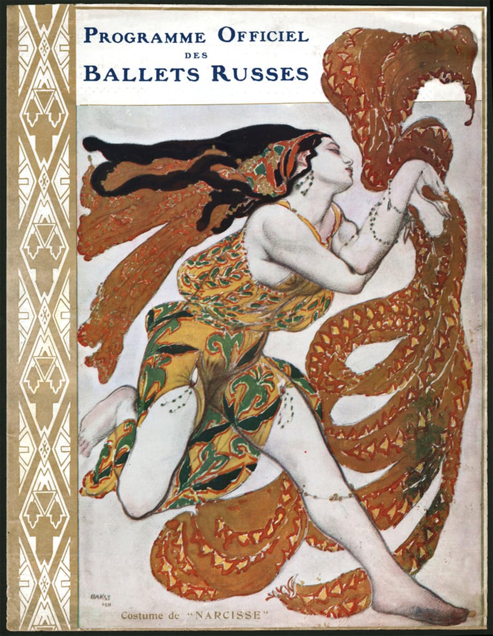 ARTXLXXBN Famous Art Print Poster Vintage Wall Art Narcissus by Leon Bakst Canvas Art Poster for Home Decor 60x90cm