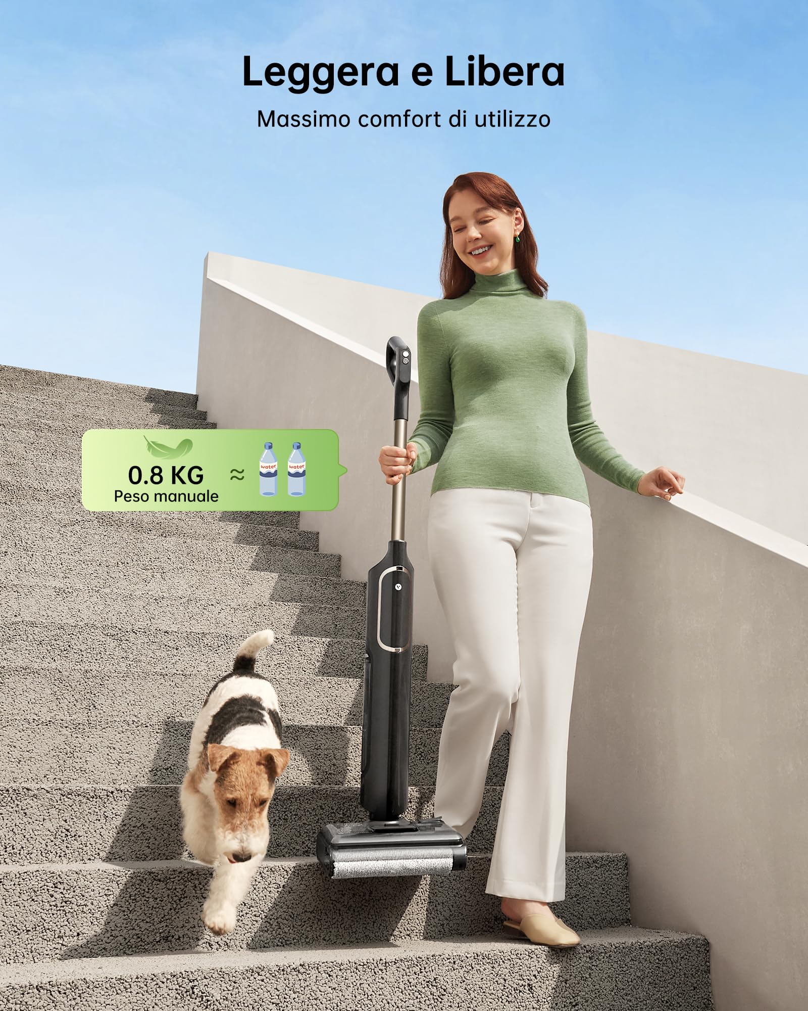 Vexilar X7 Aspirapolvere Lavapavimenti Senza Fili 20000 Pa, 180° Reclinabile, Autopulizia, Autonomia 40 Min, Doppio Serbatoio, Pulizia Bordi, Lavapavimenti Aspirapolvere Senza Filo,Subito Asciutti
