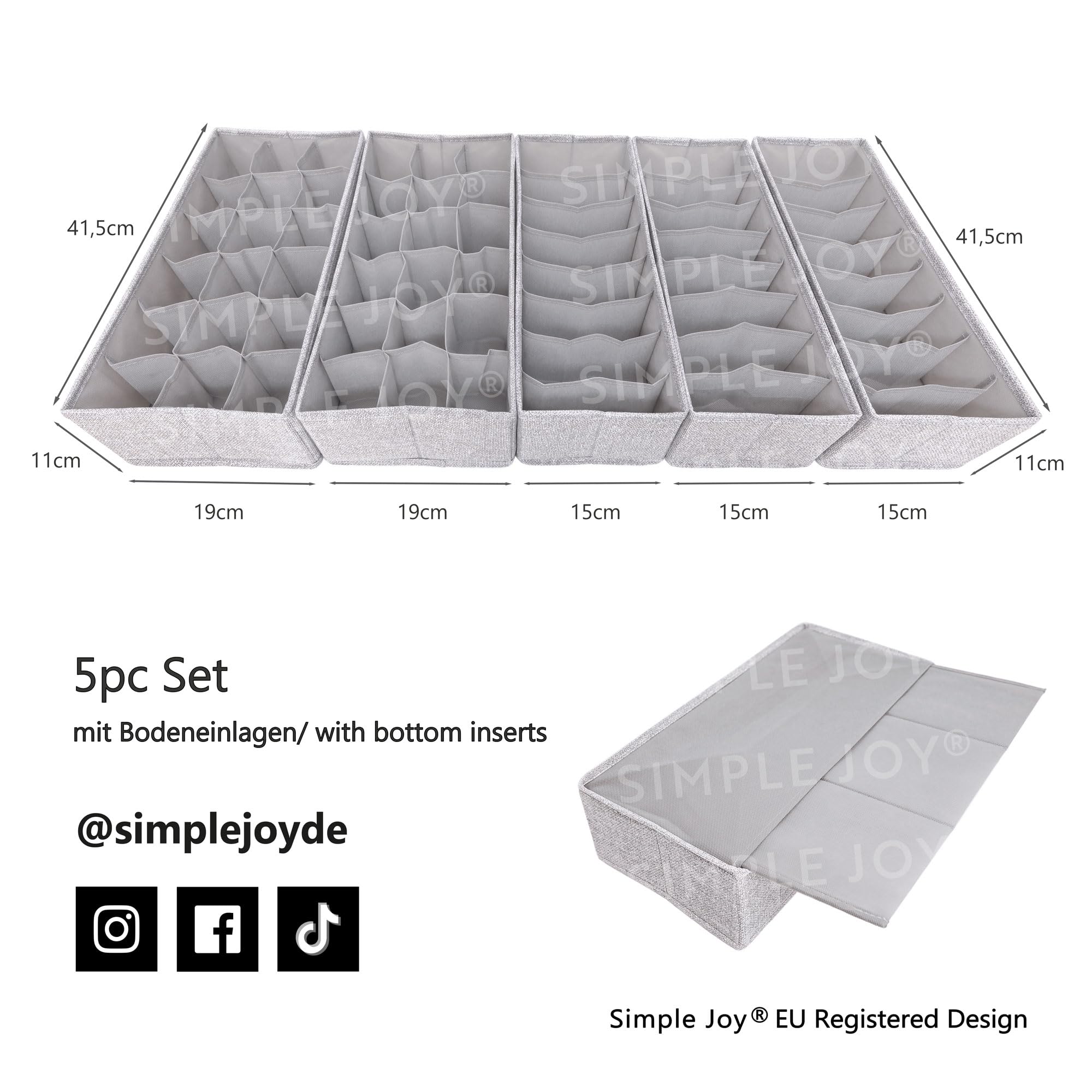 SIMPLE JOY® Organizador de cajones compatible con Ikea (HEMNES (60 compartimentos))