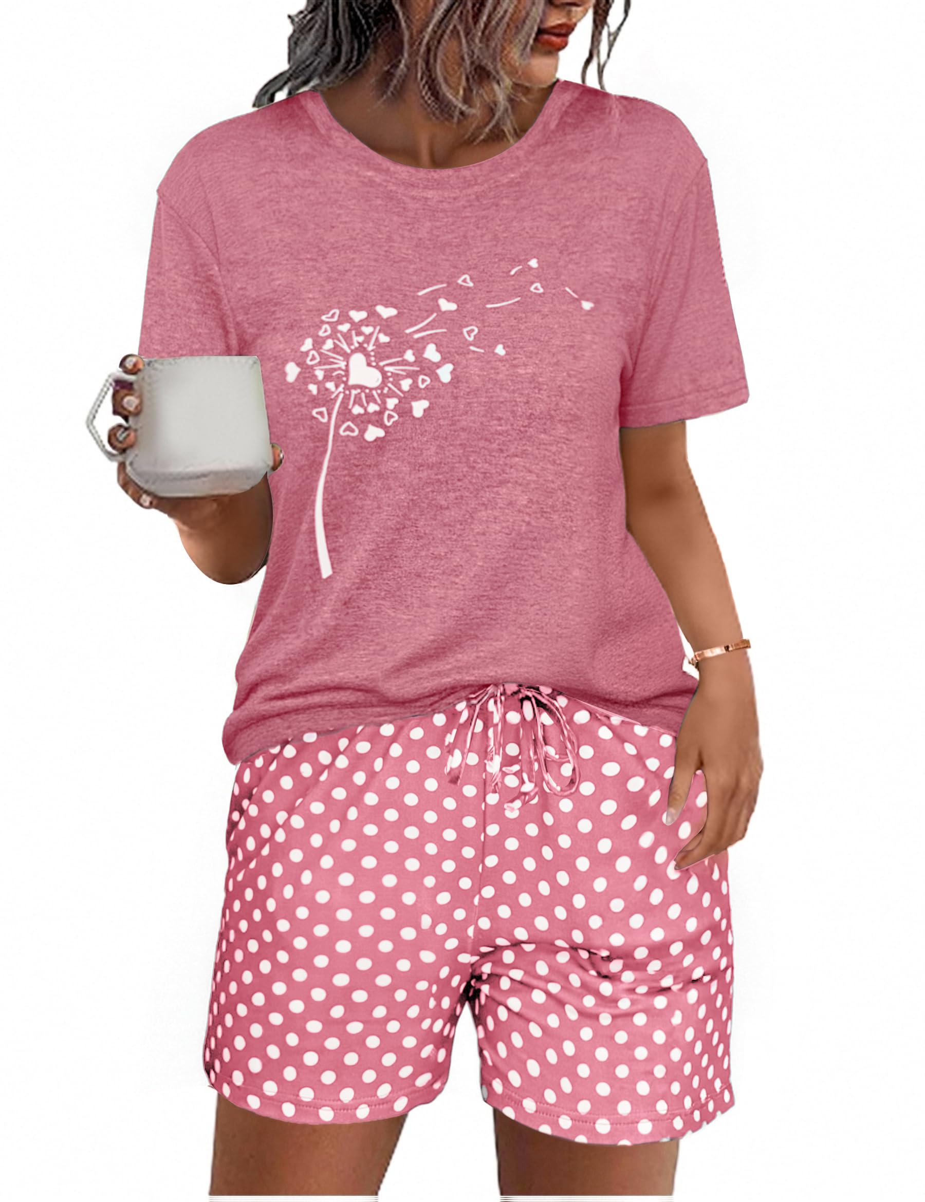 Uniexcosm Pigiami Estivi Donna Pigiami Donna Corti Estivi Pigiama Due Pezzi Donna Camicia da Notte Estiva Donna