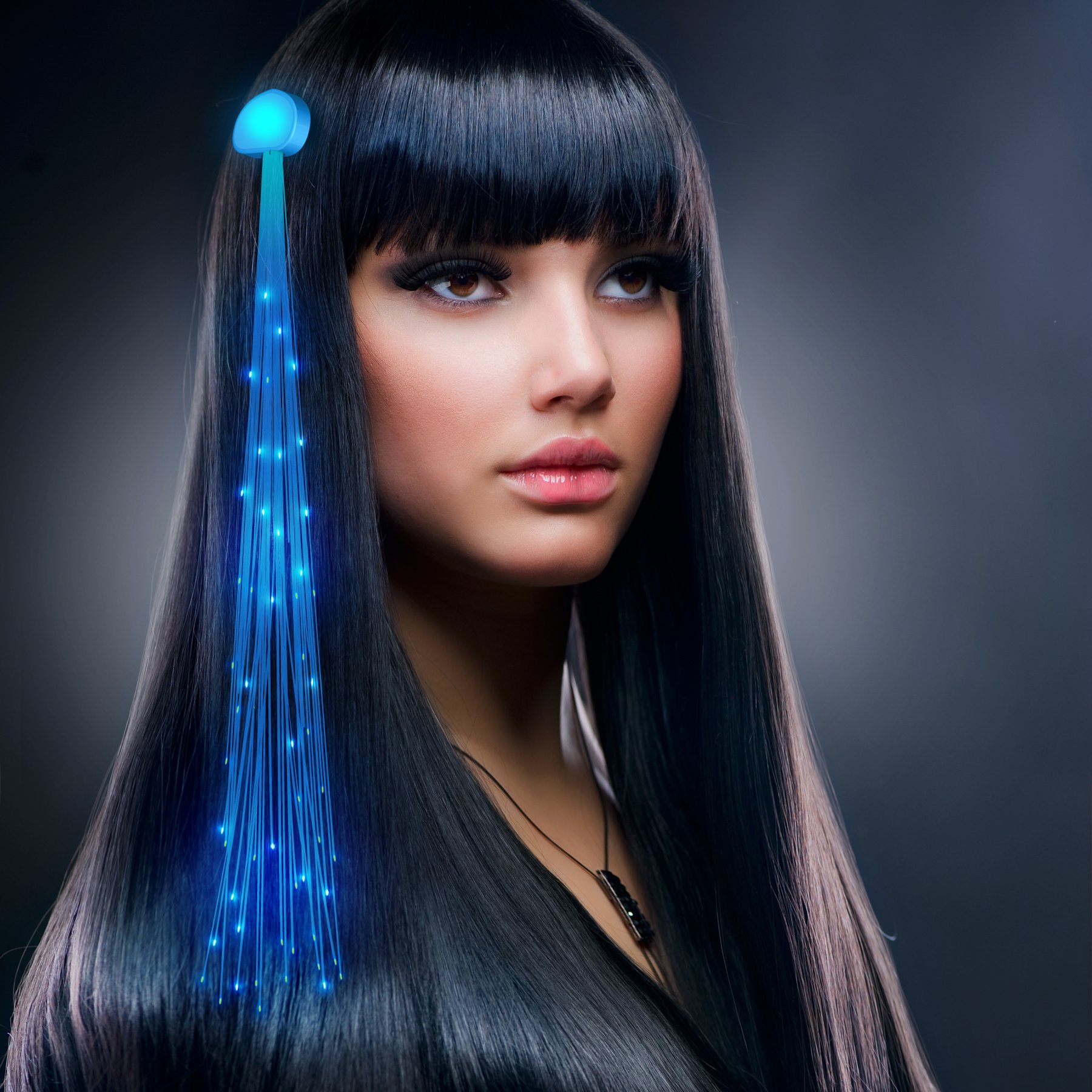 Buy Blue LED Light Hair Sparkle Clip Extensions Online at desertcartUAE
