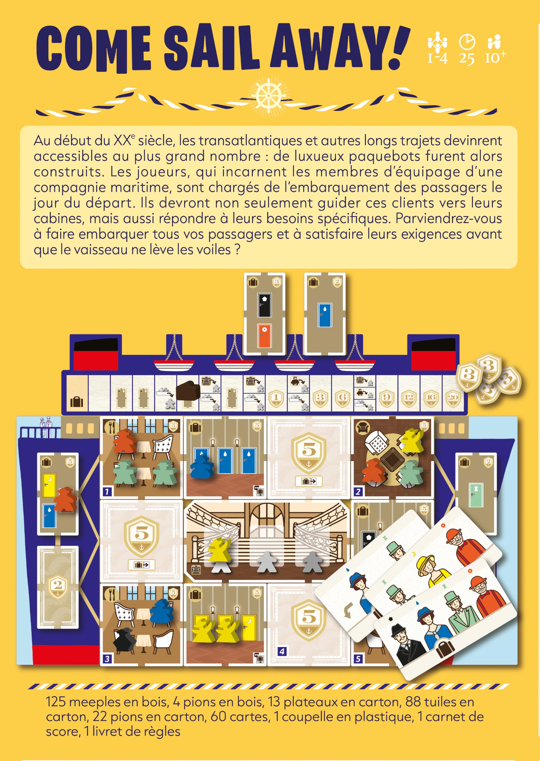 Asmodee - Come Sail Away - Saashi and Saashi - Jeu de Stratégie initié | Dès 10 Ans - 1 à 4 Joueurs - 25 min - Version française