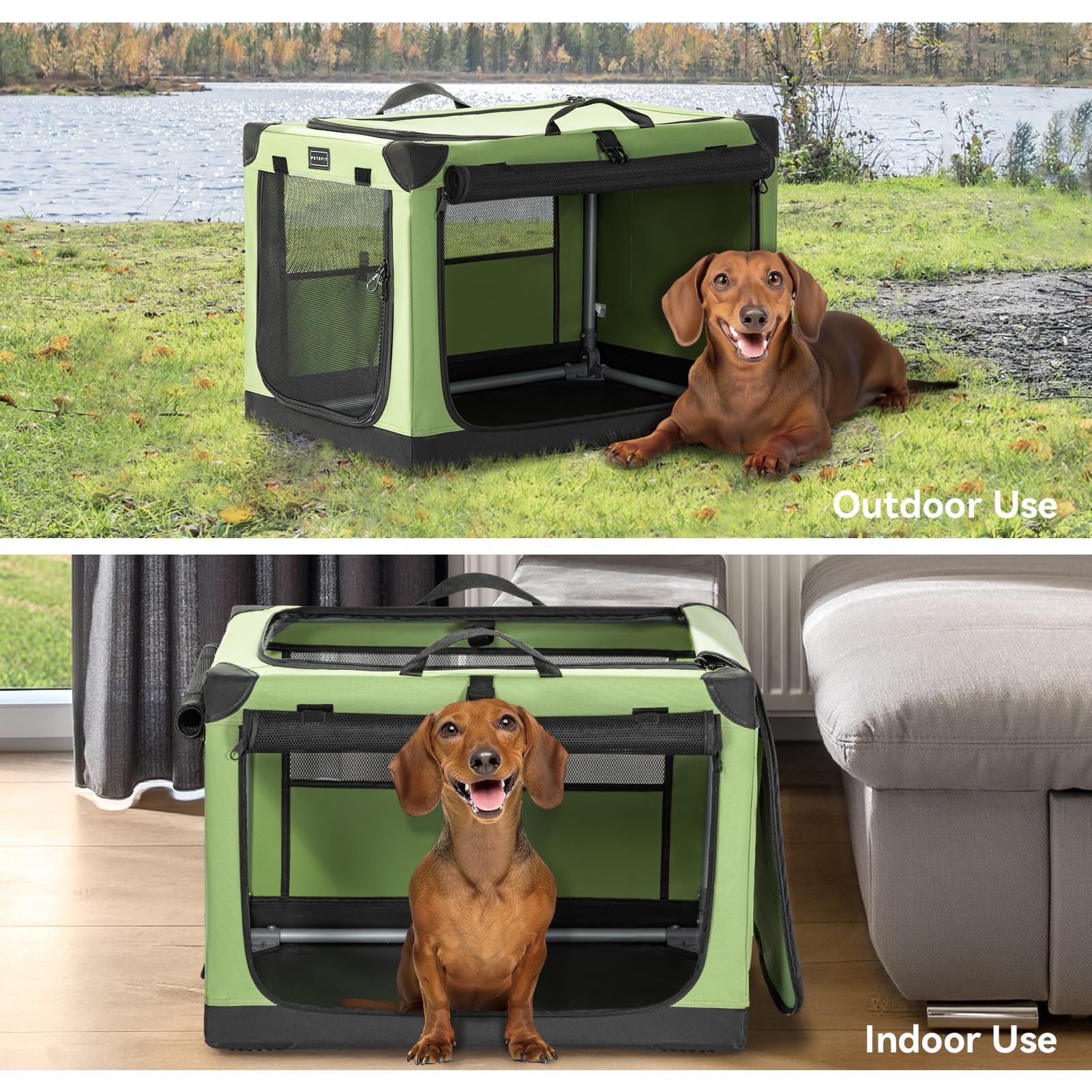 Snapklik.com : 24 Inch Soft Sided Dog Crate, Adjustable Fabric Cover By ...