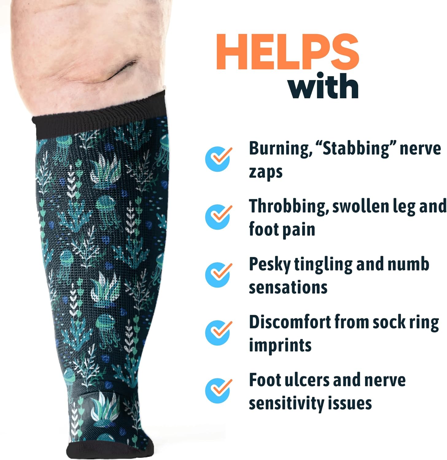 Viasox Diabetic Socks for Men & Women, Non Binding Top, Seamless Toe, Loose Fit - Image 5