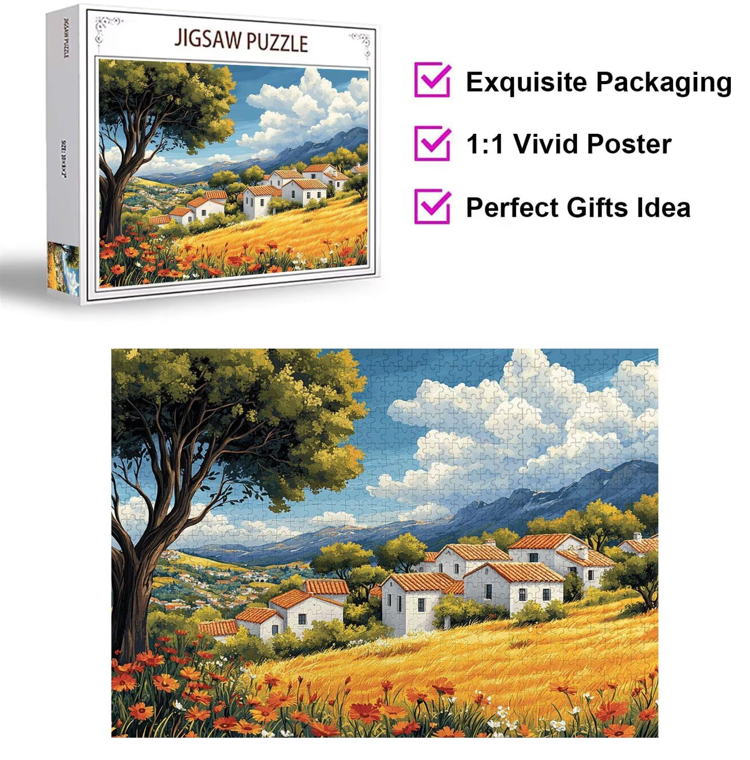Puzzle 3000 Pezzi Cartoni animati Puzzle Adulti, Gioco Educativo, n-365 | Jigsaw Puzzles Villaggio, Impossibile Difficile Sfida, Classici Gioco Familiare, Giochi Divertenti, Idee Regalo