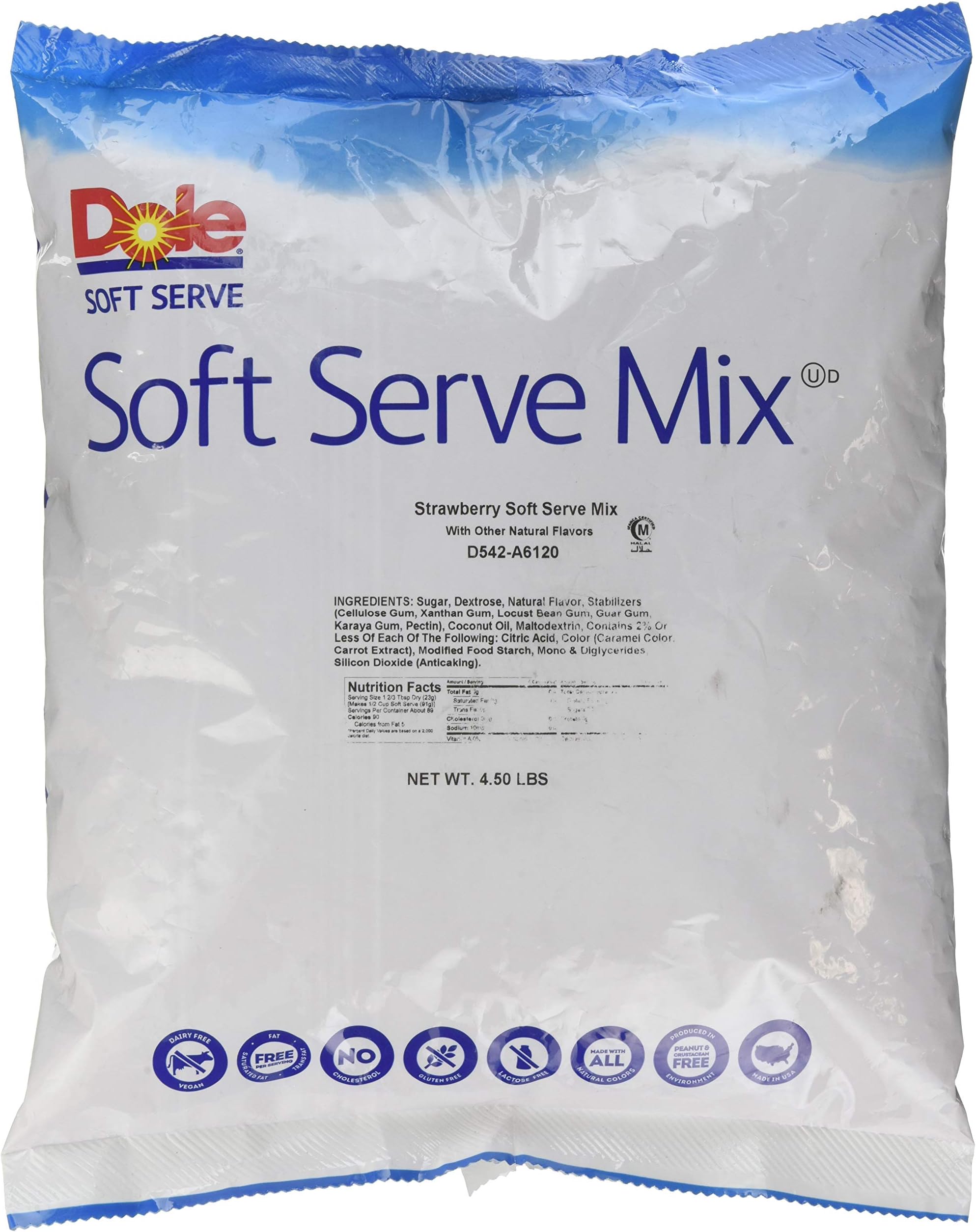 Dole Soft Serve Mix, Strawberry, 4.5 Pound