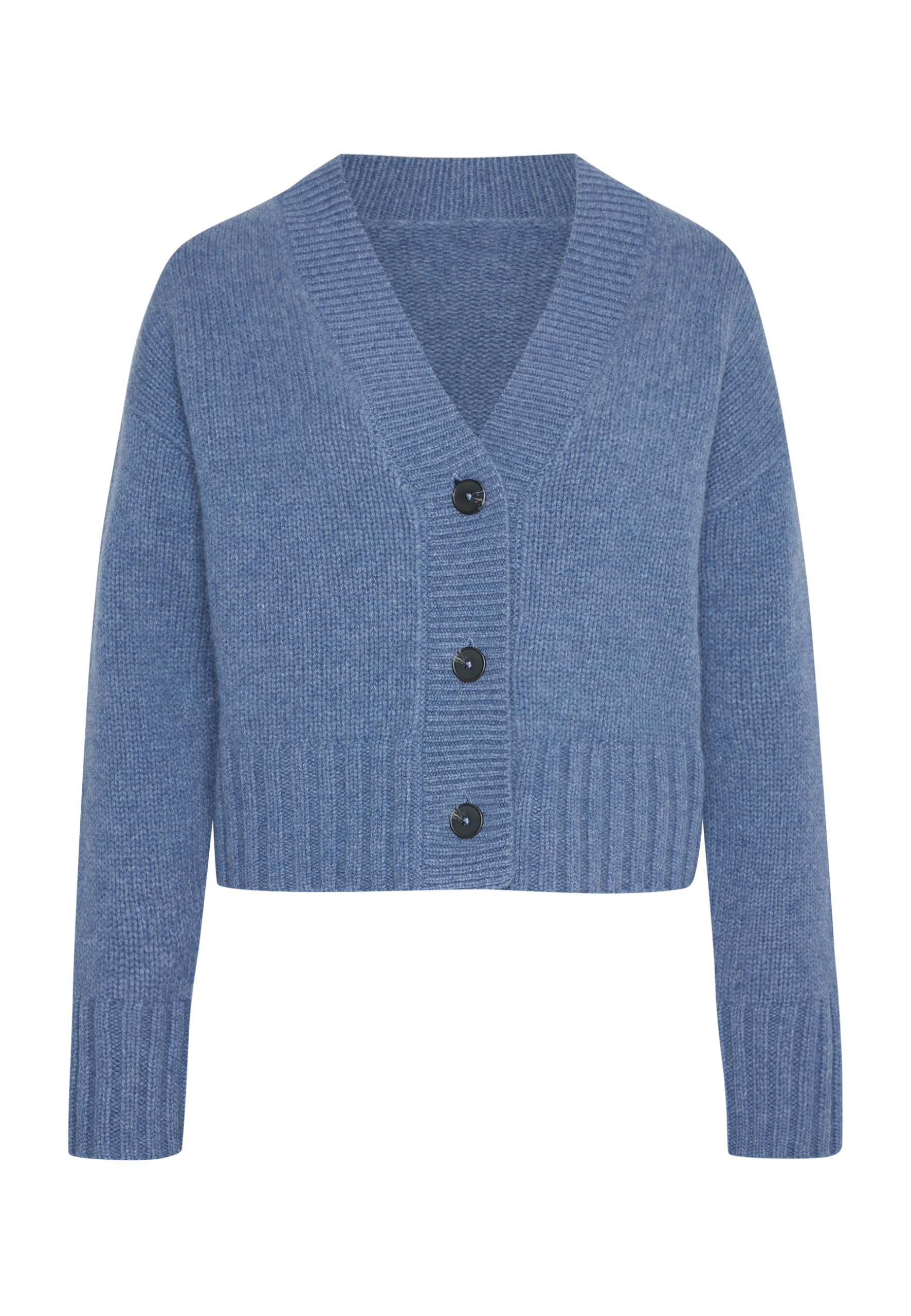 Style & Republic Damen V-Neck kurzer Cardigan aus 90% Merinowolle & 10% Kaschmir – Deine kuschelige Kaschmirblend Premium Langarm-Strickjacke für stilvolle Herbst- & Wintertage