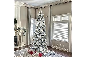 YITAHOME Flocked Artificial Christmas Tree (Pre-Lit, 7.5 FT)