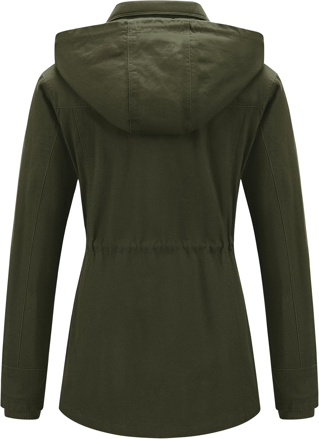 Pursky Women's Cotton Anorak Jacket Lightweight Casual Military Jackets Safari Utility Coats With Removable Hood - Image 2