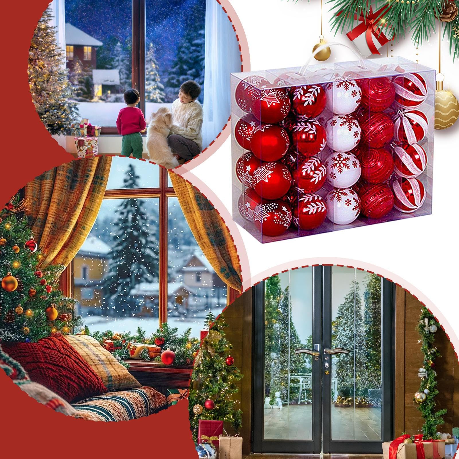 Weihnachtsbaum Kugeln 40 Stück Bunte Weihnachtskugeln Anhänger