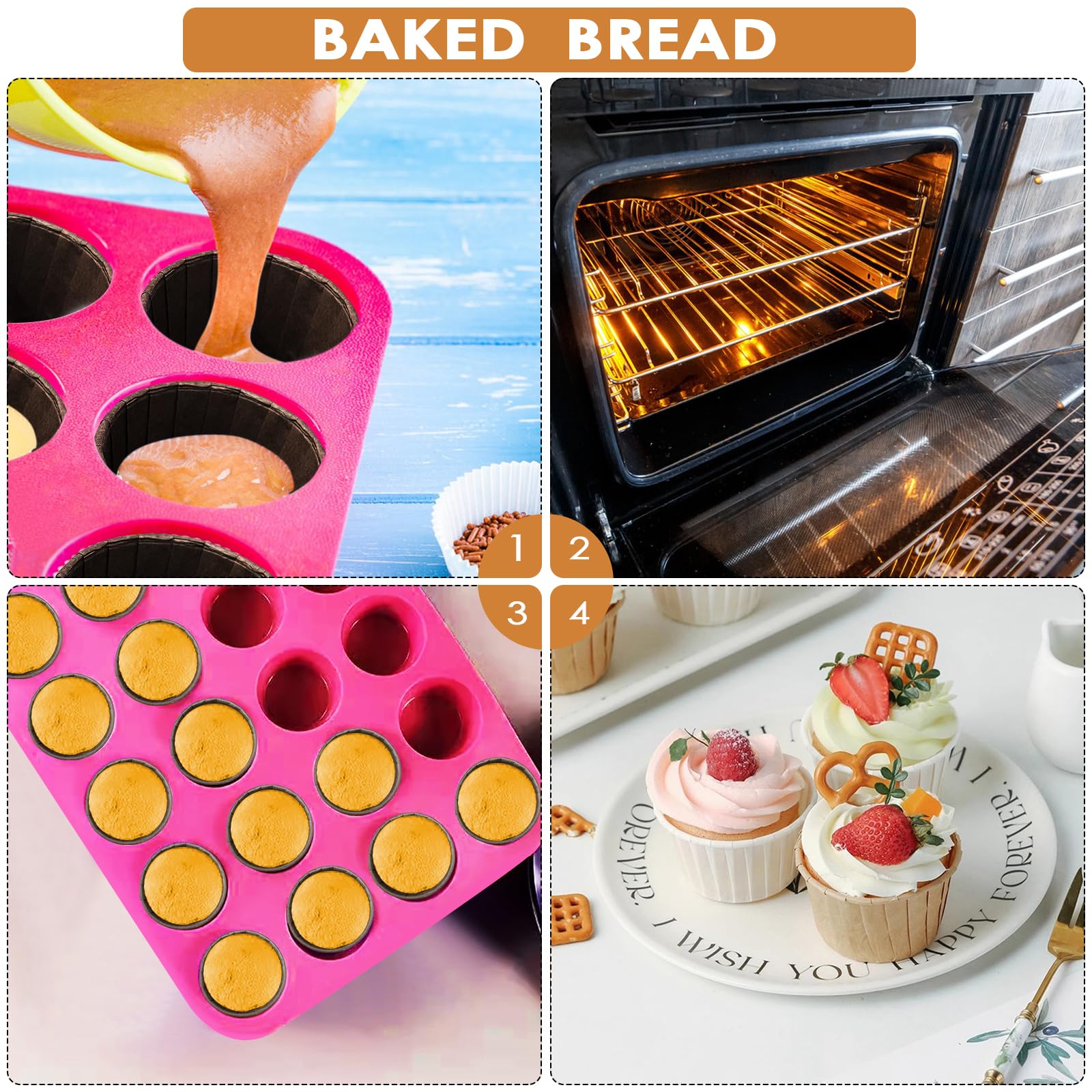 Pirottini Per Cupcake Resistenti Al Forno - 100 Pezzi Blu E Marrone - Foto 7