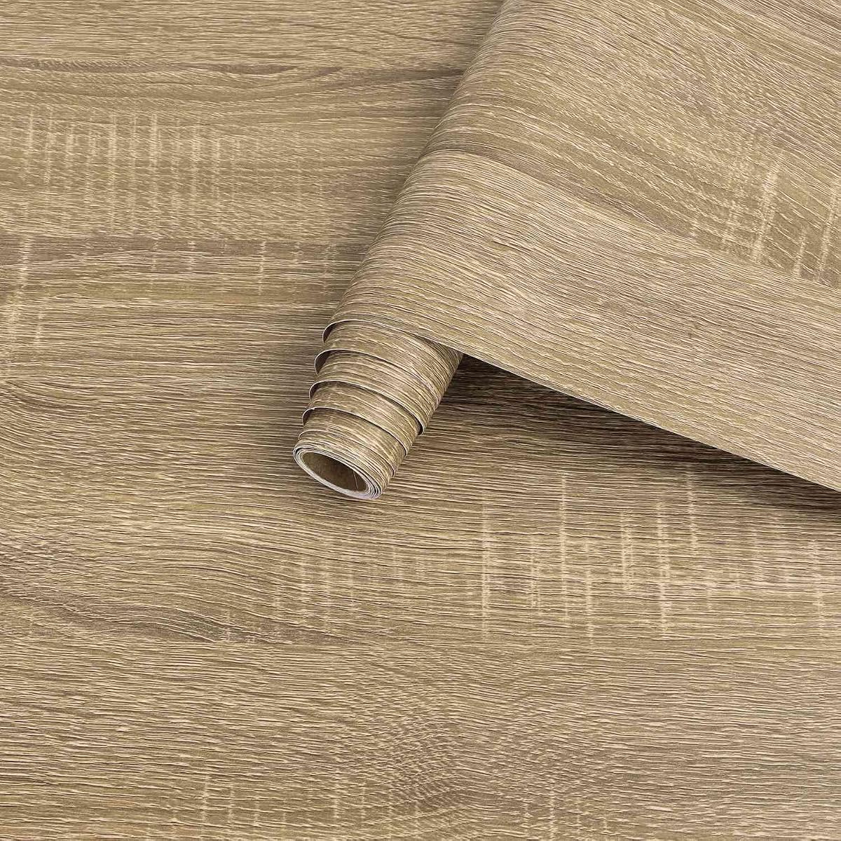Arthome drewniany papier samoprzylepny do mebli, samoprzylepna tapeta, dekoracyjna naklejka winylowa wodoodporna folia samoprzylepna do mebli, blat, szafki, okładziny ścienne, ciemne drewno brązowe