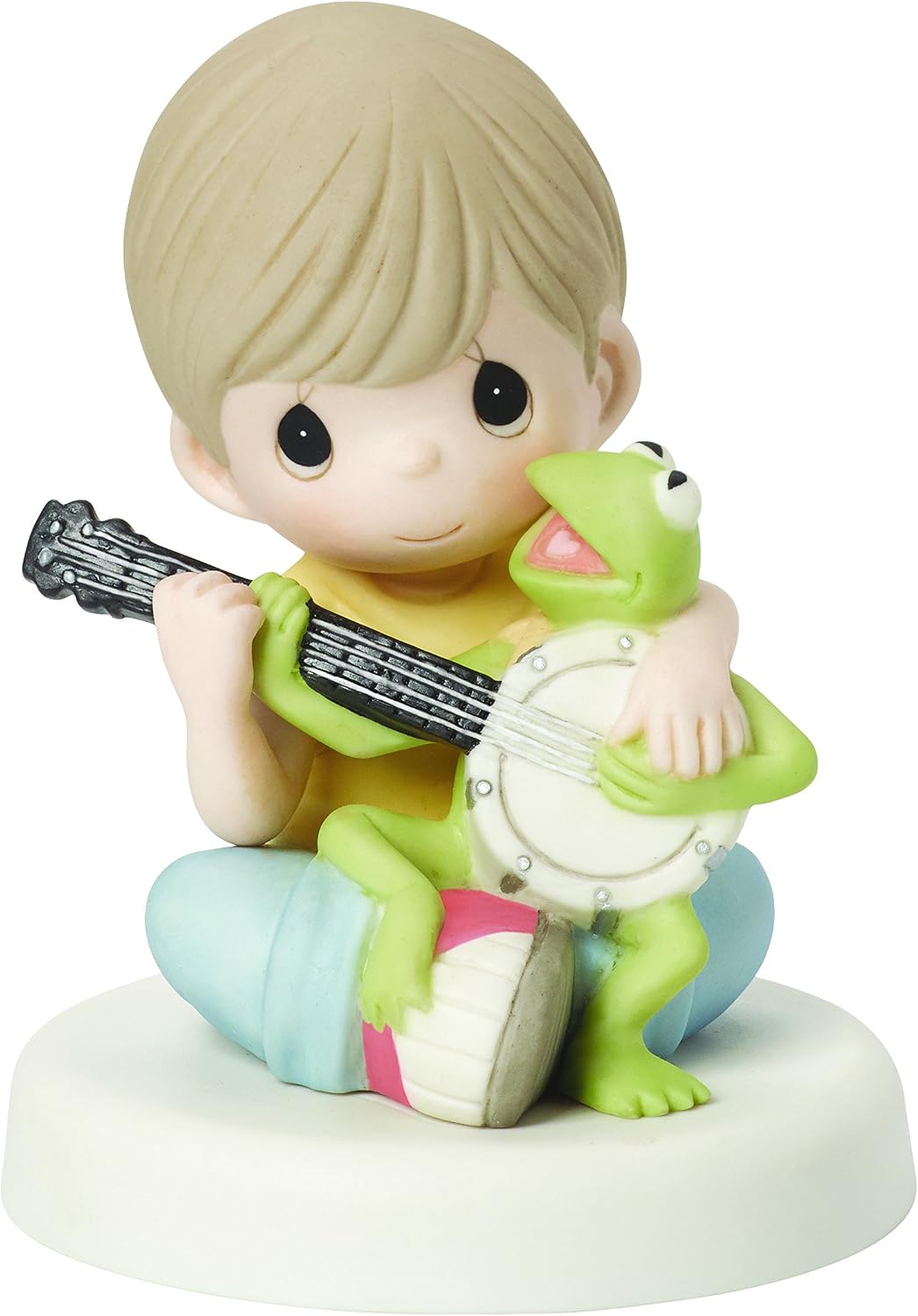 Precious Moments, Disney The Muppets, Music Is What Friendship Sounds Like Bisque Porcelain Figurine, Kermit, 154015