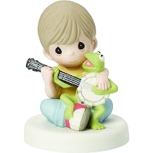 Precious Moments, Disney The Muppets, Music Is What Friendship Sounds Like Bisque Porcelain Figurine, Kermit, 154015