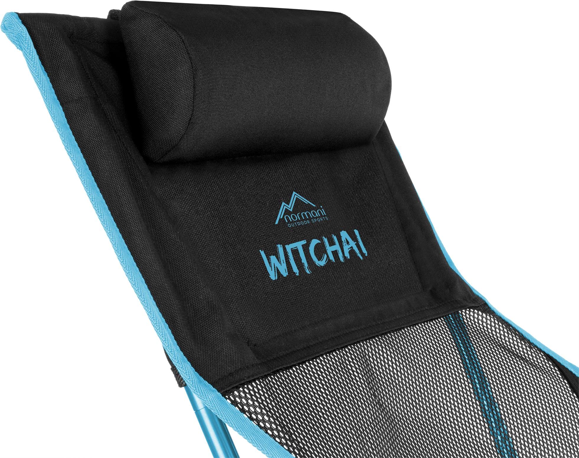 normani Strandstuhl klappbar Ultraleichter Campingstuhl faltbar Beachchair bis 150 kg - EXTREM kleines, leichtes Packmaß Blau OneSize