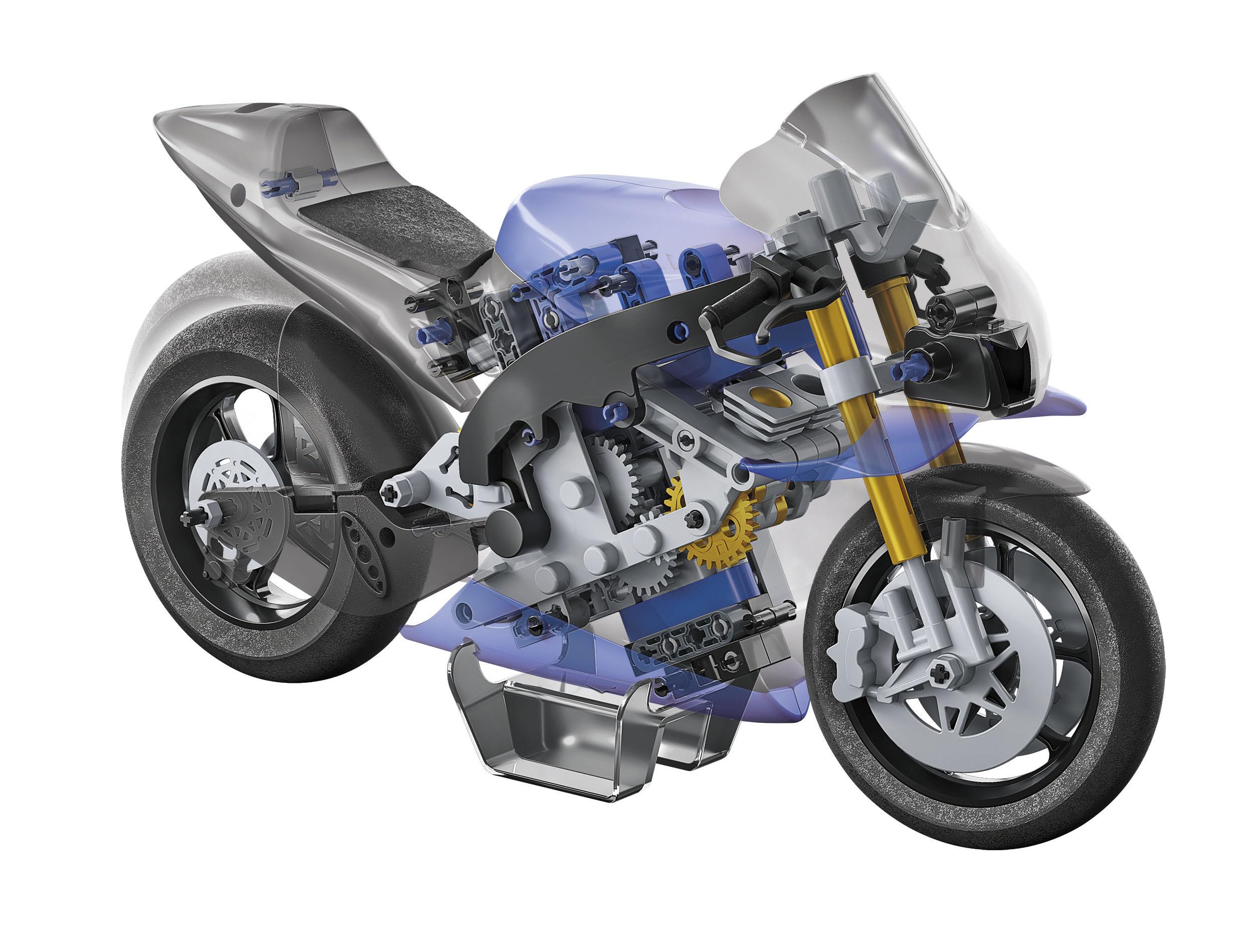 Clementoni 55506 Construcciones Yamaha M1 Juego de Construcciones, para Montar Tu Propia Moto Yamaha, con App de Instrucciones, a Partir de 8 Años, Juguete en Español