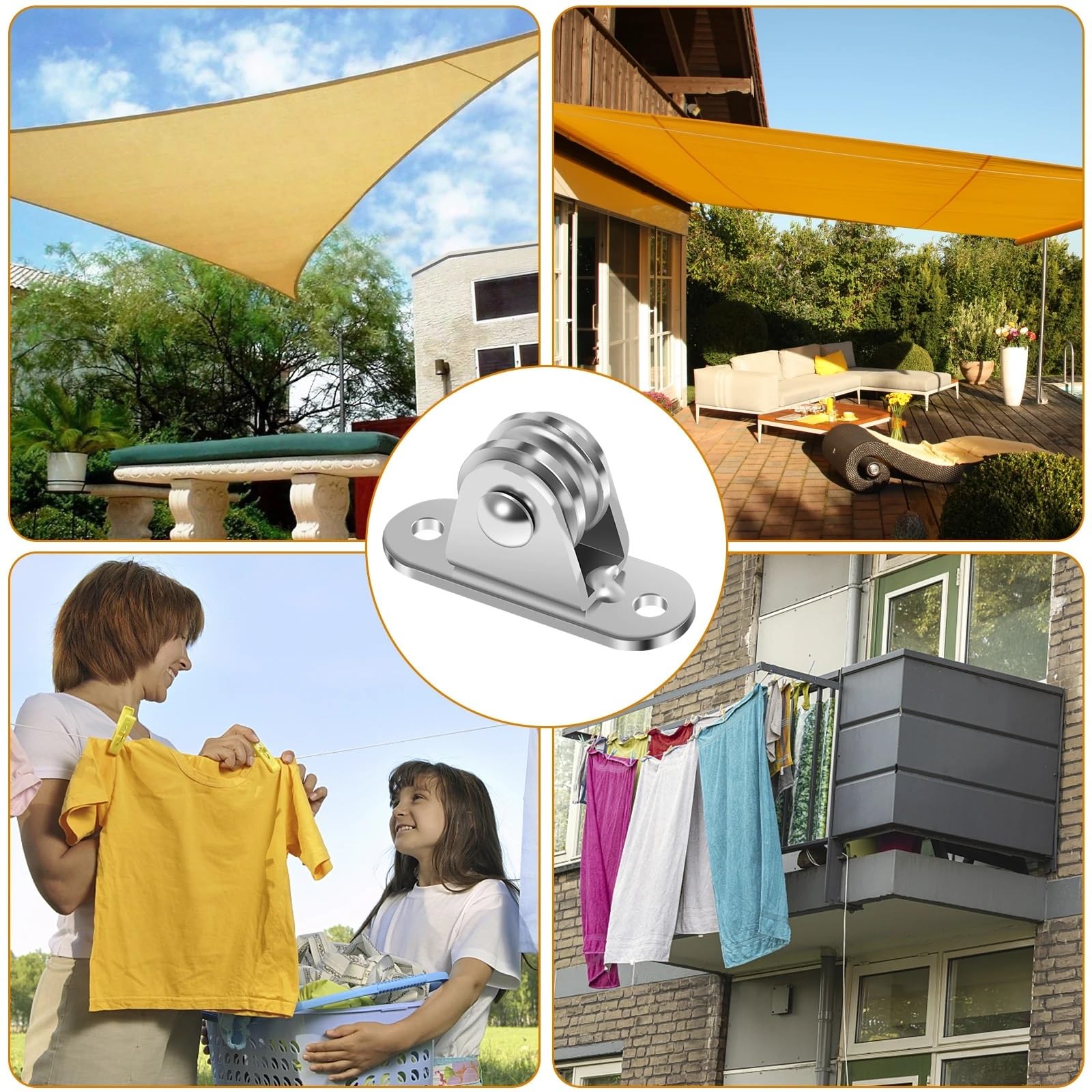 Set di 4 pulegge fisse resistenti con cuscinetti duplex, silenziosi e stabili, supporta fino a 77 kg, ideale per uso domestico e Worhop