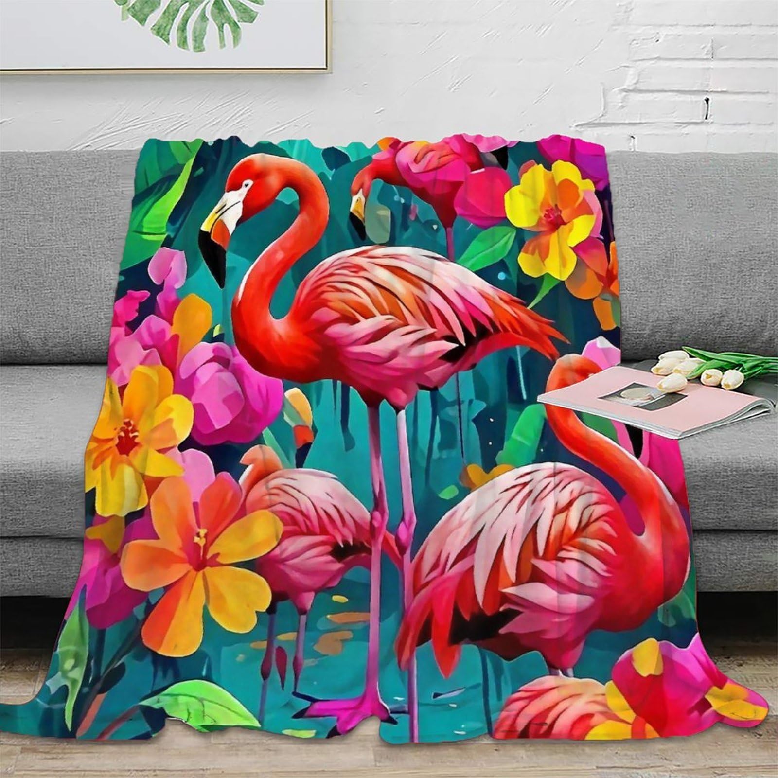 Couverture flamant rose pelucheuse pour réchauffer vos soirées cocooning et vos moments lecture