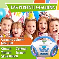 TinyGeeks CD lejátszó FM rádióval, hangszóróval, elemekkel - Kék boombox 6